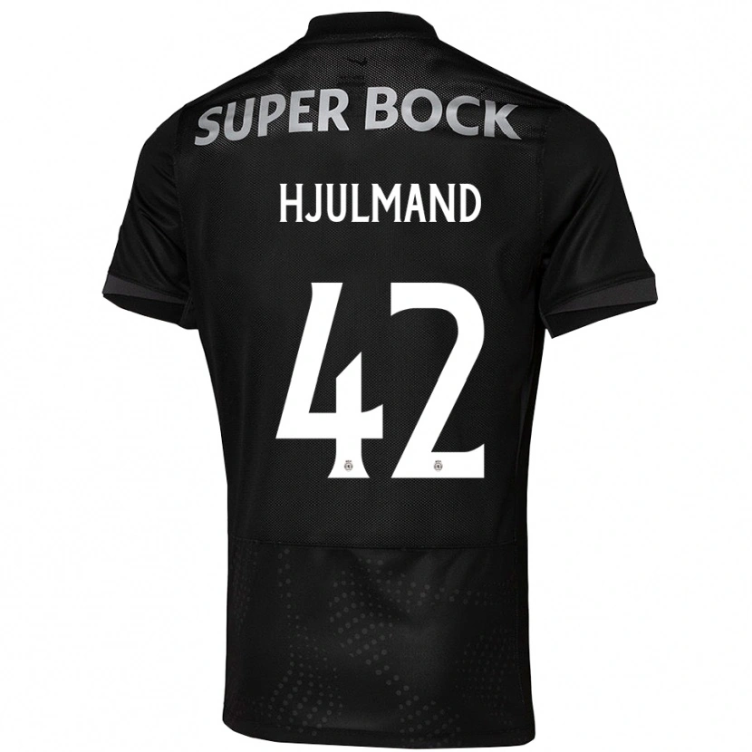 Danxen Hombre Camiseta Morten Hjulmand #42 Negro Blanco 2ª Equipación 2025/26 La Camisa México