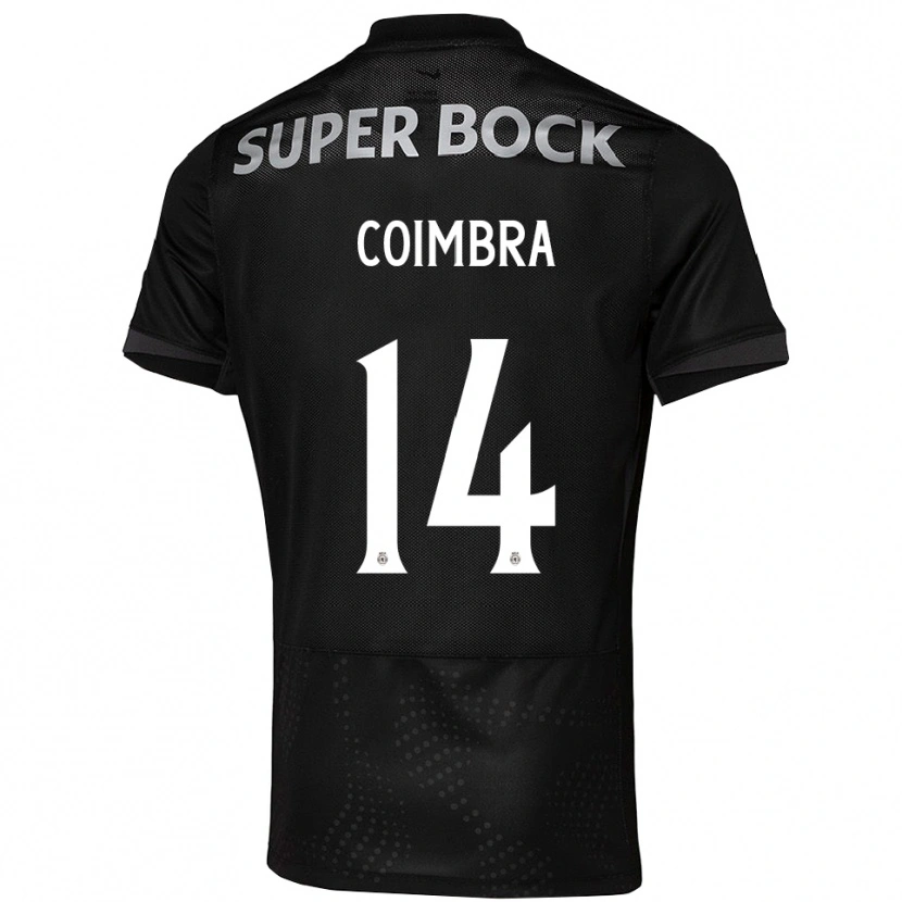Danxen Hombre Camiseta Telmo Coimbra #14 Negro Blanco 2ª Equipación 2025/26 La Camisa México