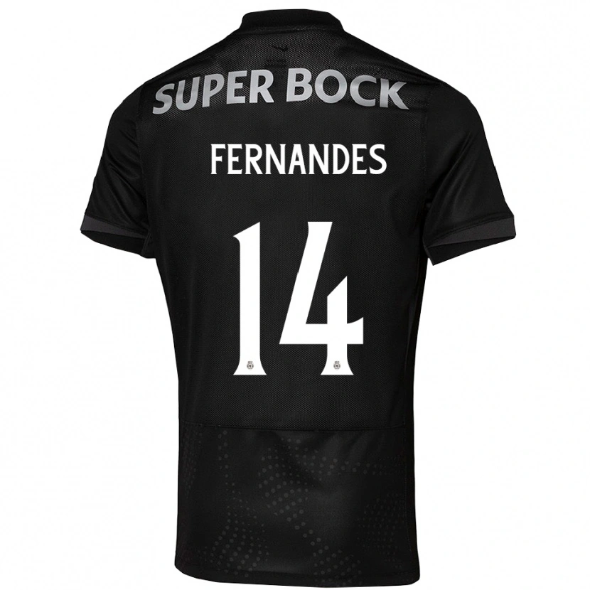 Danxen Hombre Camiseta Santiago Fernandes #14 Negro Blanco 2ª Equipación 2025/26 La Camisa México