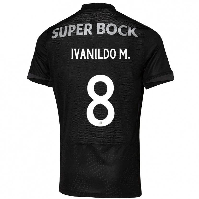 Danxen Hombre Camiseta Ivanildo #8 Negro Blanco 2ª Equipación 2025/26 La Camisa México