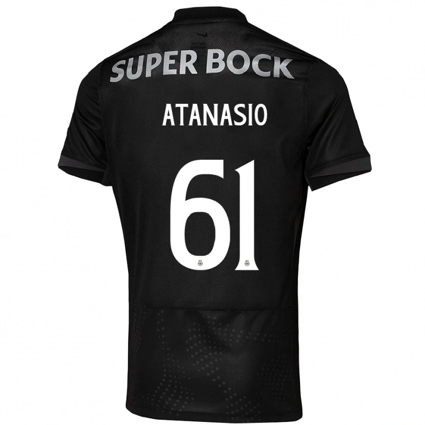 Danxen Hombre Camiseta Atanásio #61 Negro Blanco 2ª Equipación 2025/26 La Camisa México