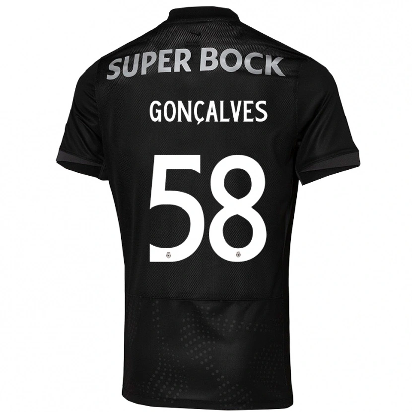 Danxen Hombre Camiseta Flávio Gonçalves #58 Negro Blanco 2ª Equipación 2025/26 La Camisa México
