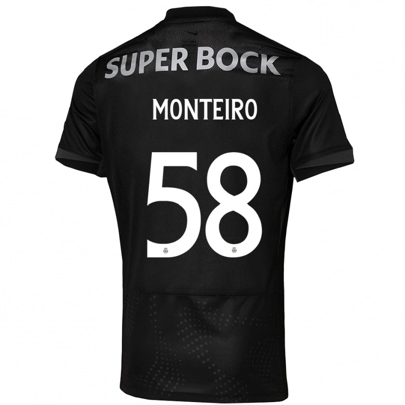 Danxen Hombre Camiseta David Monteiro #58 Negro Blanco 2ª Equipación 2025/26 La Camisa México