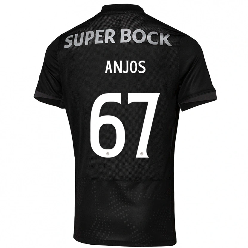 Danxen Hombre Camiseta Lucas Anjos #67 Negro Blanco 2ª Equipación 2025/26 La Camisa México
