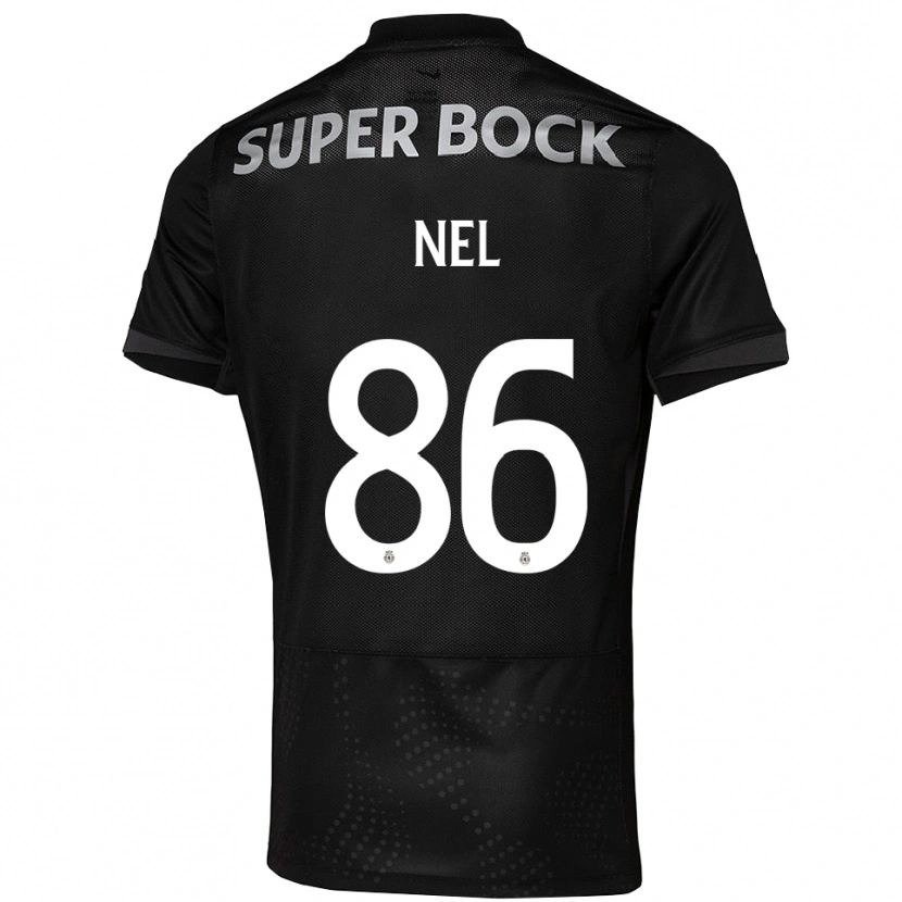 Danxen Hombre Camiseta Rafael Nel #86 Negro Blanco 2ª Equipación 2025/26 La Camisa México