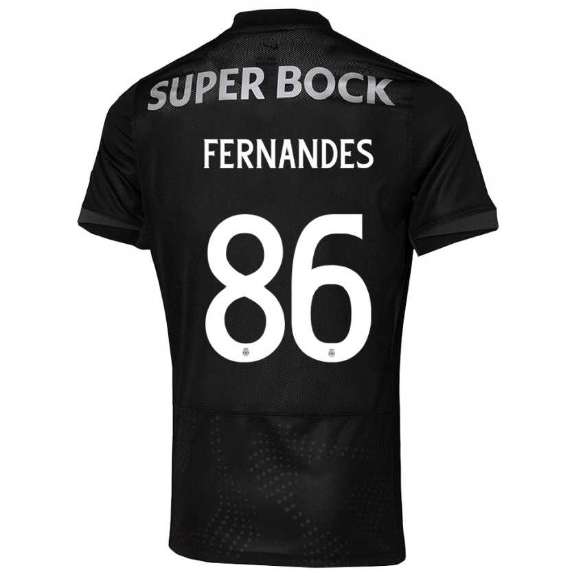 Danxen Hombre Camiseta Emanuel Fernandes #86 Negro Blanco 2ª Equipación 2025/26 La Camisa México