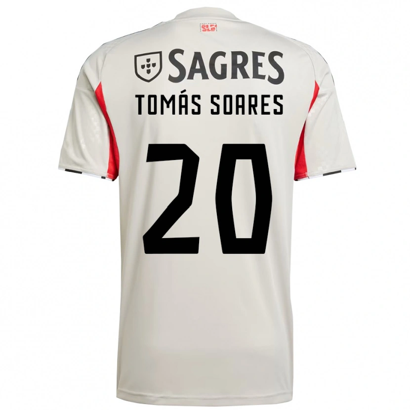 Danxen Hombre Camiseta Tomás Soares #20 Blanco Roto Rojo 2ª Equipación 2025/26 La Camisa México