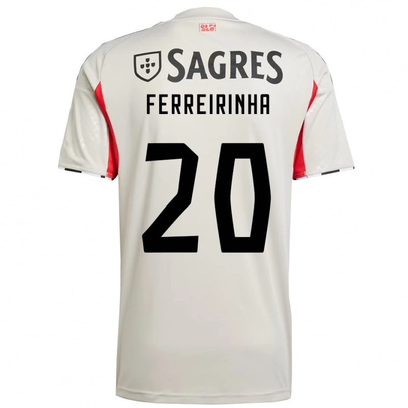 Danxen Hombre Camiseta Afonso Ferreirinha #20 Blanco Roto Rojo 2ª Equipación 2025/26 La Camisa México