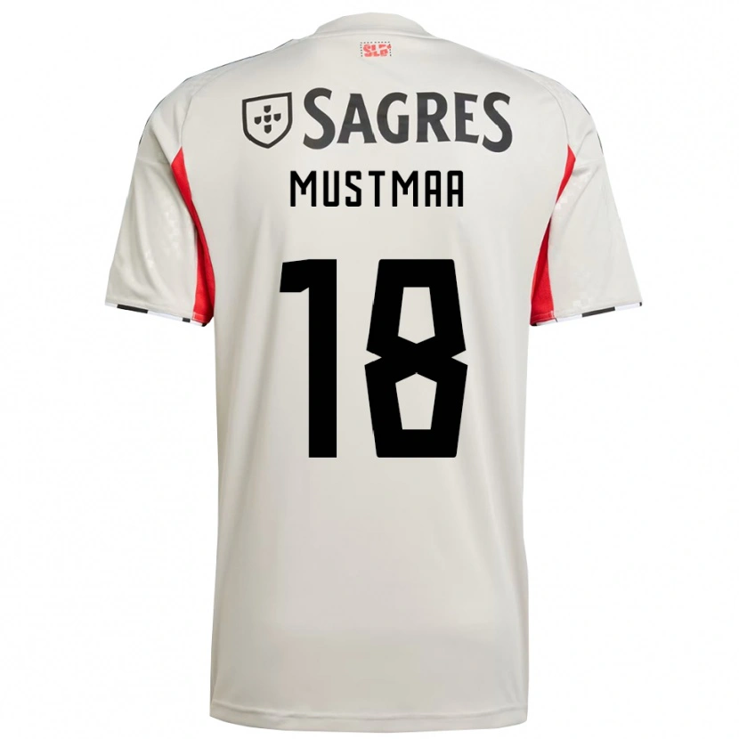 Danxen Hombre Camiseta Karel Mustmaa #18 Blanco Roto Rojo 2ª Equipación 2025/26 La Camisa México