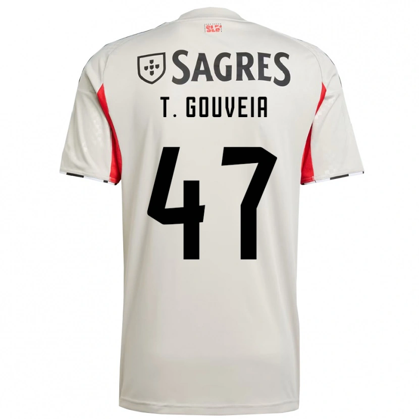 Danxen Hombre Camiseta Tiago Gouveia #47 Blanco Roto Rojo 2ª Equipación 2025/26 La Camisa México