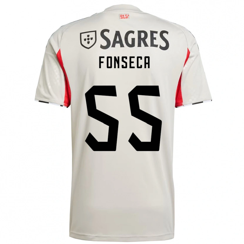 Danxen Hombre Camiseta João Fonseca #55 Blanco Roto Rojo 2ª Equipación 2025/26 La Camisa México