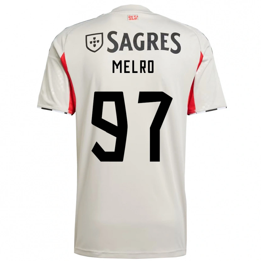 Danxen Hombre Camiseta José Melro #97 Blanco Roto Rojo 2ª Equipación 2025/26 La Camisa México