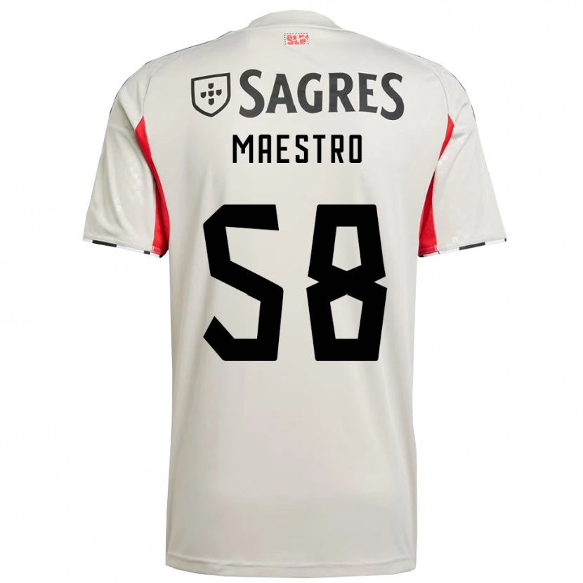 Danxen Hombre Camiseta Maestro #58 Blanco Roto Rojo 2ª Equipación 2025/26 La Camisa México