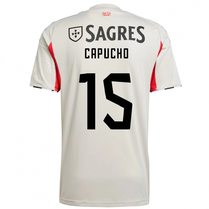 Danxen Hombre Camiseta João Capucho #15 Blanco Roto Rojo 2ª Equipación 2025/26 La Camisa México