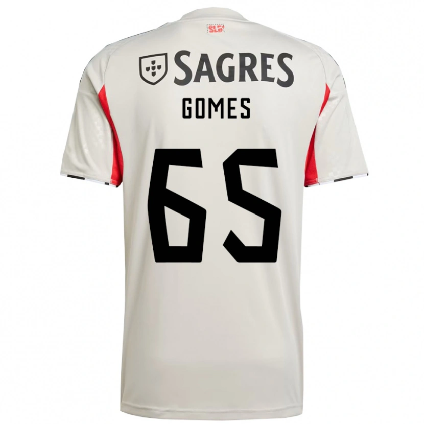 Danxen Hombre Camiseta André Gomes #65 Blanco Roto Rojo 2ª Equipación 2025/26 La Camisa México