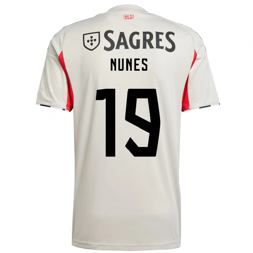 Danxen Hombre Camiseta Bernardo Nunes #19 Blanco Roto Rojo 2ª Equipación 2025/26 La Camisa México