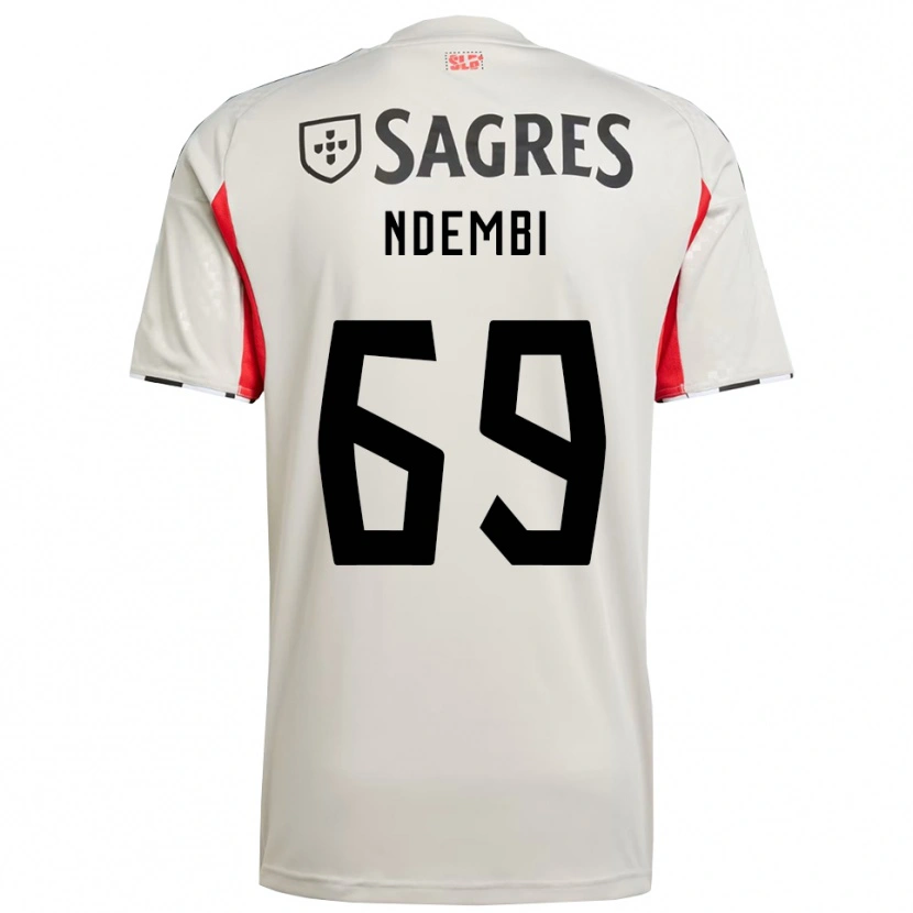 Danxen Hombre Camiseta Michée Ndembi #69 Blanco Roto Rojo 2ª Equipación 2025/26 La Camisa México