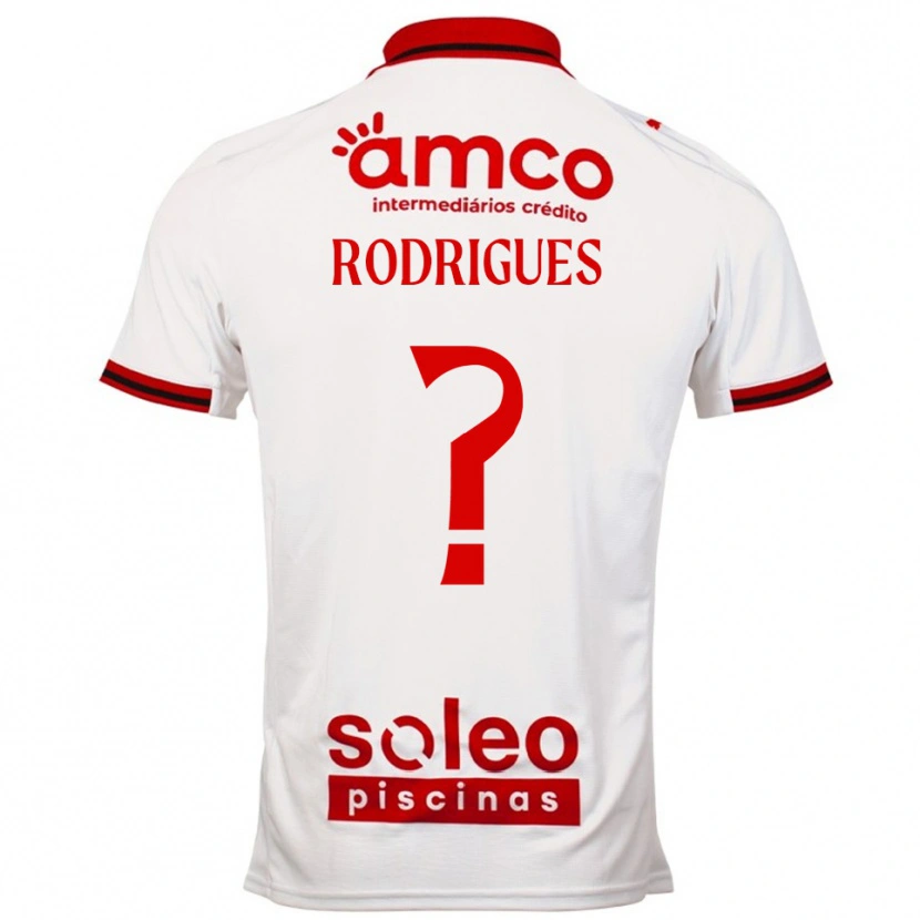 Danxen Hombre Camiseta David Rodrigues #0 Blanco Rojo 2ª Equipación 2025/26 La Camisa México