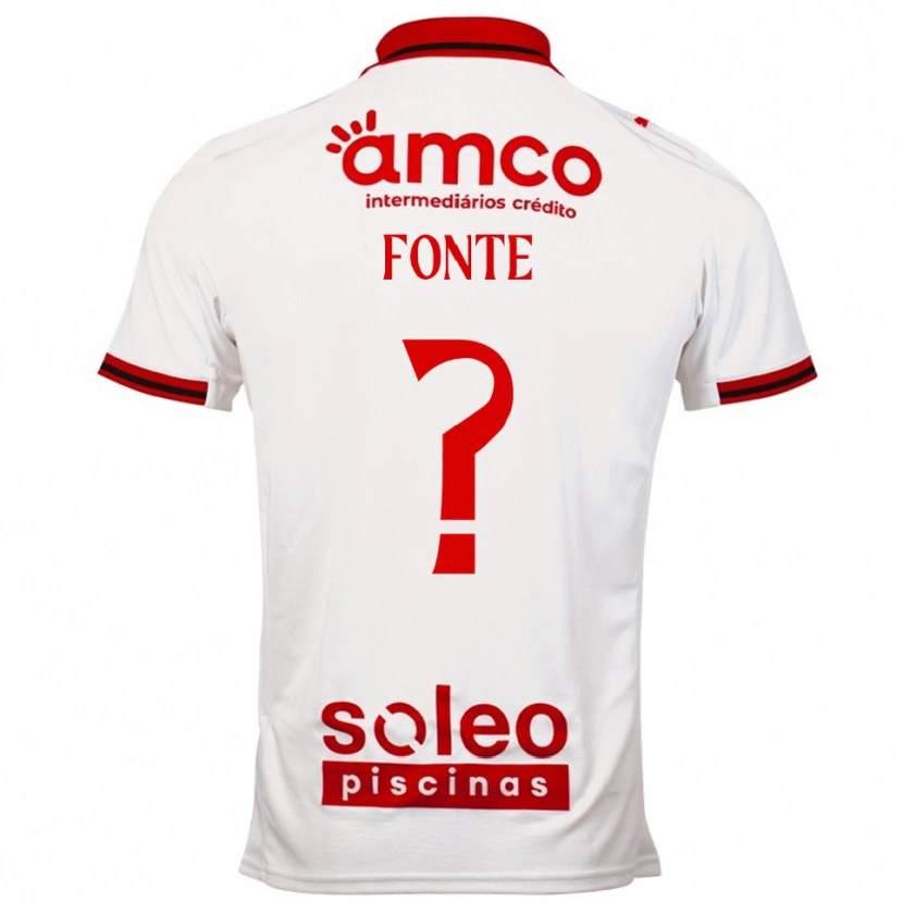 Danxen Hombre Camiseta Gustavo Fonte #0 Blanco Rojo 2ª Equipación 2025/26 La Camisa México