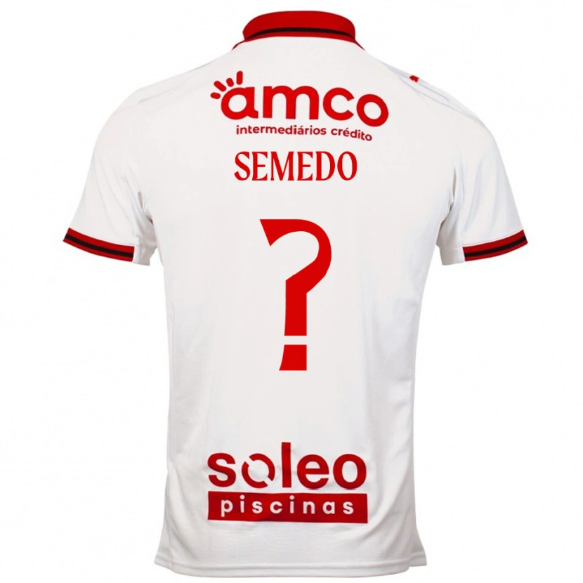 Danxen Hombre Camiseta Nuno Semedo #0 Blanco Rojo 2ª Equipación 2025/26 La Camisa México