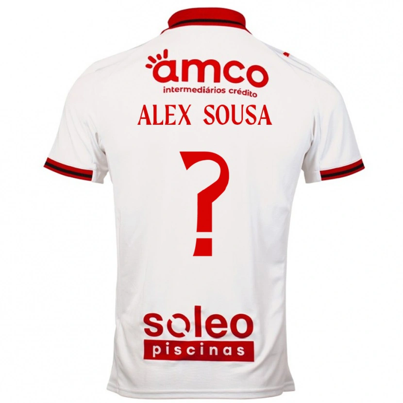 Danxen Hombre Camiseta Alex Sousa #0 Blanco Rojo 2ª Equipación 2025/26 La Camisa México