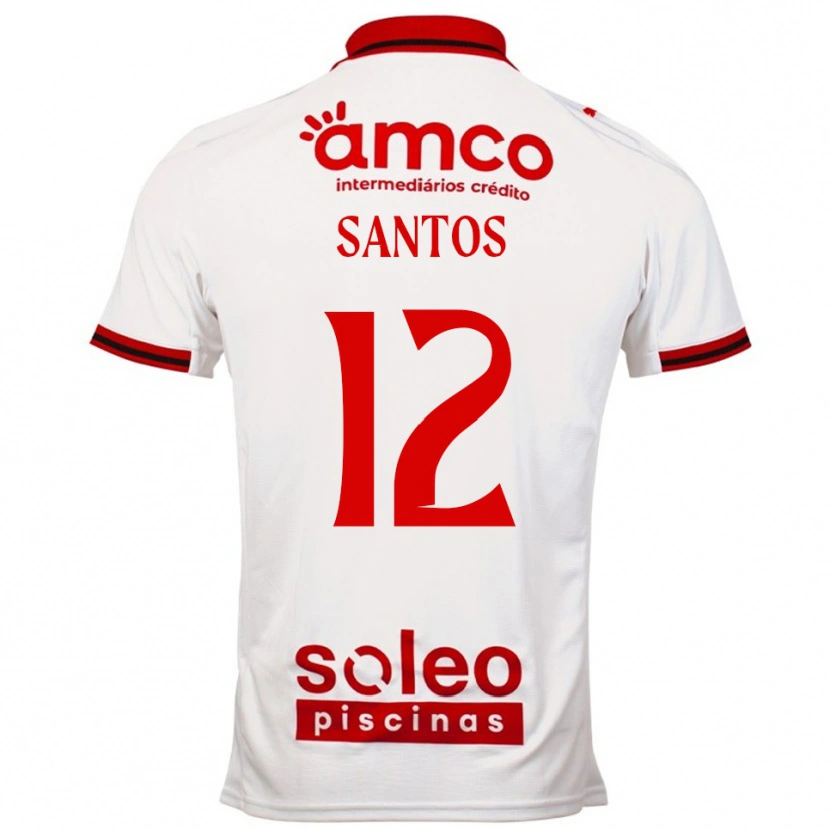 Danxen Hombre Camiseta Matheus Santos #12 Blanco Rojo 2ª Equipación 2025/26 La Camisa México