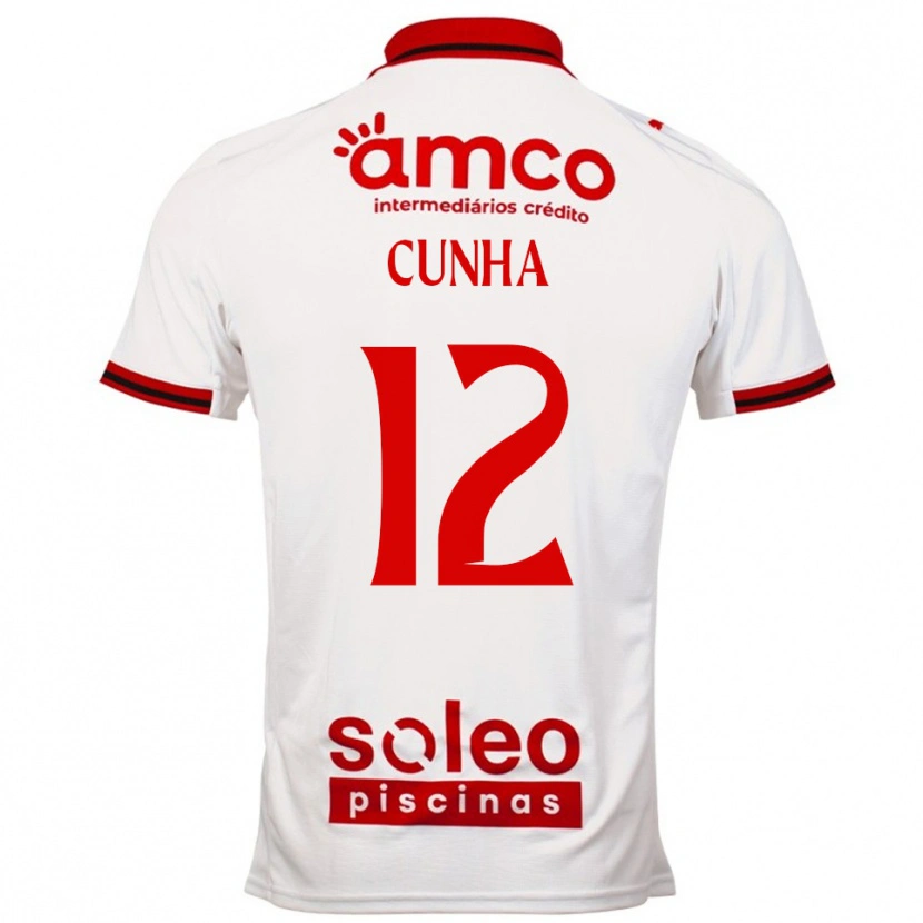 Danxen Hombre Camiseta Romário Cunha #12 Blanco Rojo 2ª Equipación 2025/26 La Camisa México