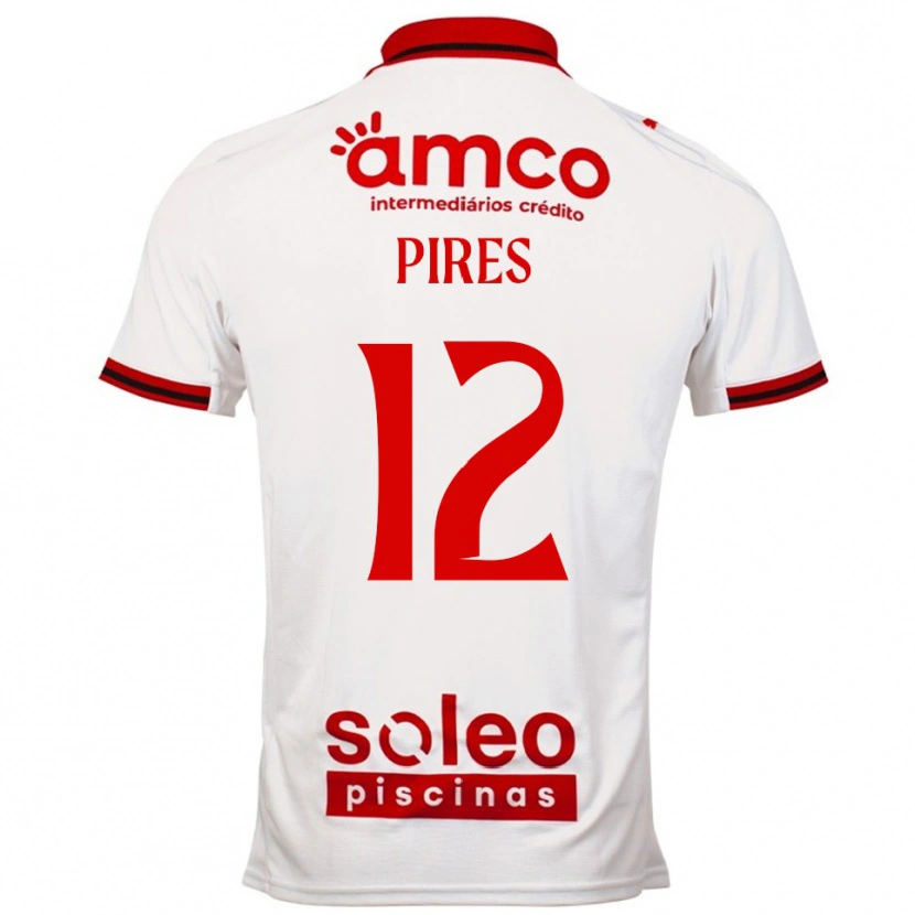 Danxen Hombre Camiseta Hugo Pires #12 Blanco Rojo 2ª Equipación 2025/26 La Camisa México