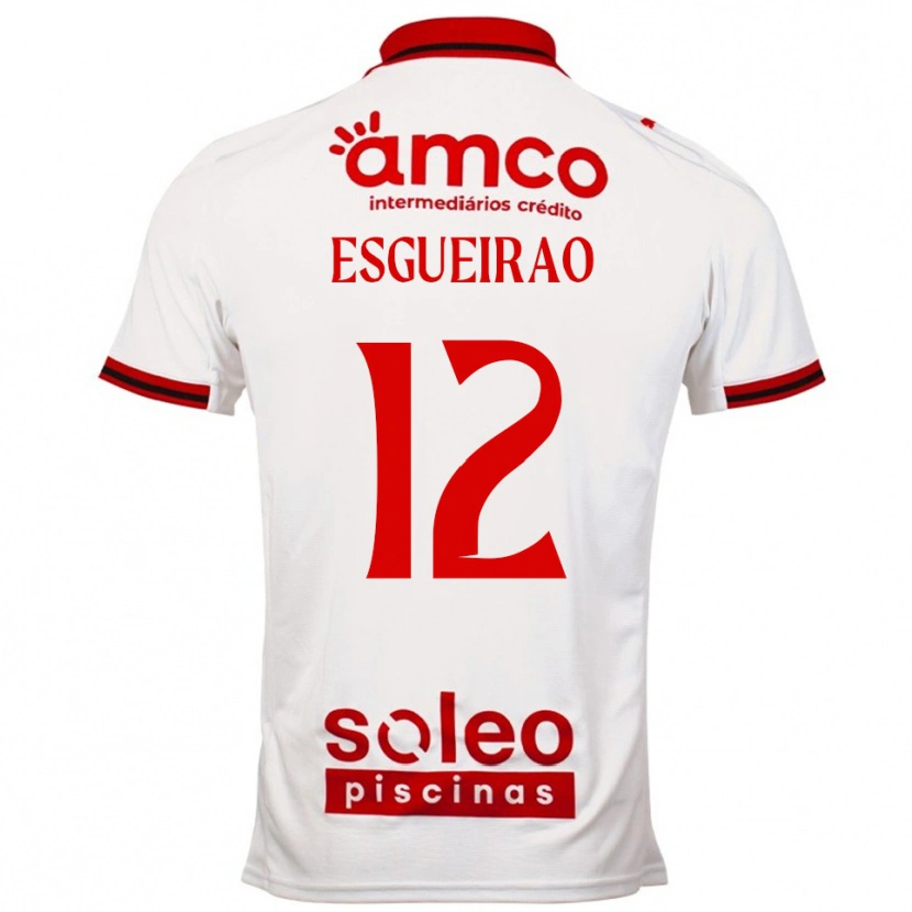 Danxen Hombre Camiseta Íris Esgueirão #12 Blanco Rojo 2ª Equipación 2025/26 La Camisa México