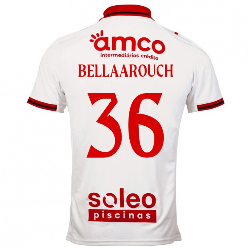 Danxen Hombre Camiseta Alaa Bellaarouch #36 Blanco Rojo 2ª Equipación 2025/26 La Camisa México
