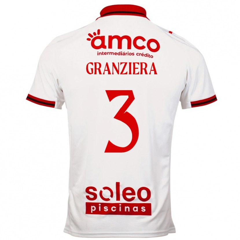 Danxen Hombre Camiseta Emanuele Granziera #3 Blanco Rojo 2ª Equipación 2025/26 La Camisa México