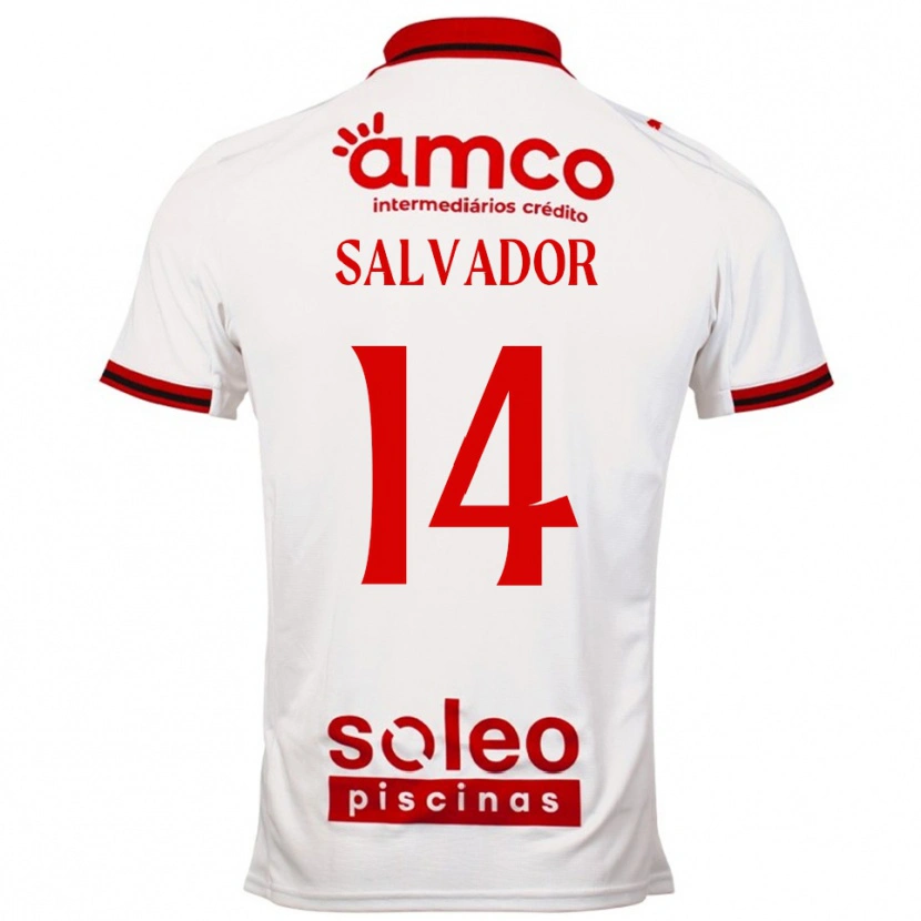 Danxen Hombre Camiseta João Salvador #14 Blanco Rojo 2ª Equipación 2025/26 La Camisa México