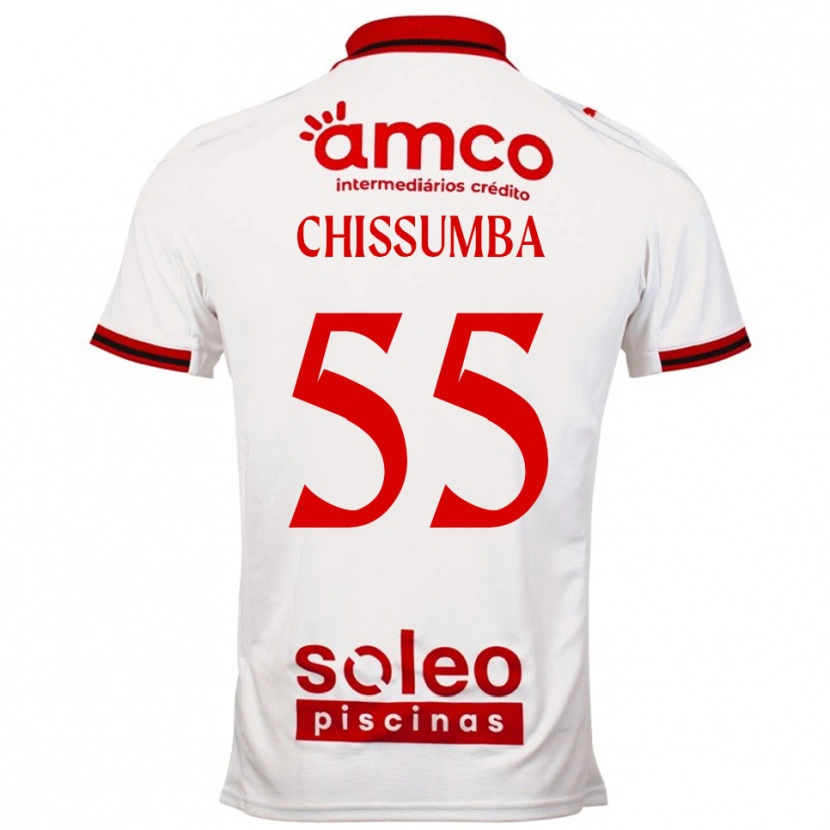 Danxen Hombre Camiseta Chissumba #55 Blanco Rojo 2ª Equipación 2025/26 La Camisa México