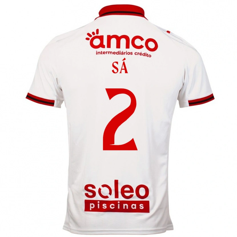 Danxen Hombre Camiseta Henrique Sá #2 Blanco Rojo 2ª Equipación 2025/26 La Camisa México