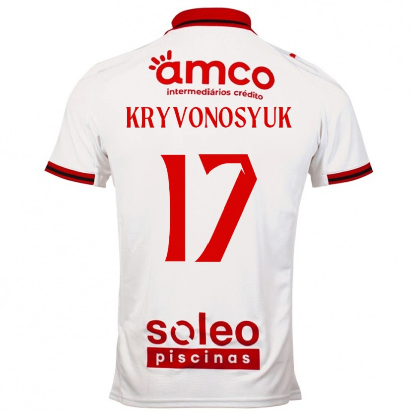 Danxen Hombre Camiseta Leonardo Kryvonosyuk #17 Blanco Rojo 2ª Equipación 2025/26 La Camisa México