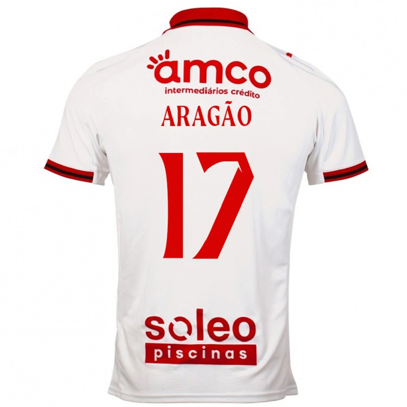 Danxen Hombre Camiseta João Aragão #17 Blanco Rojo 2ª Equipación 2025/26 La Camisa México