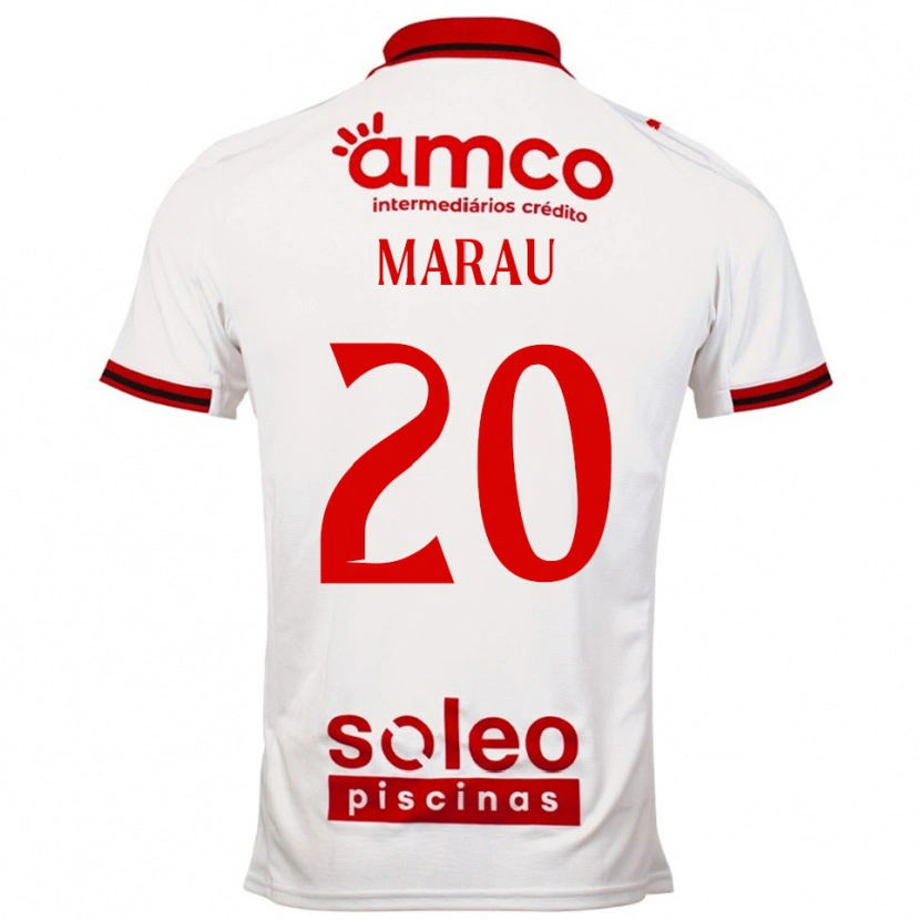 Danxen Hombre Camiseta Madalena Marau #20 Blanco Rojo 2ª Equipación 2025/26 La Camisa México