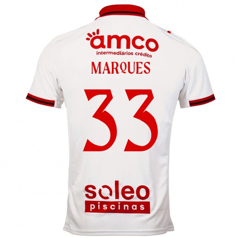 Danxen Hombre Camiseta João Marques #33 Blanco Rojo 2ª Equipación 2025/26 La Camisa México