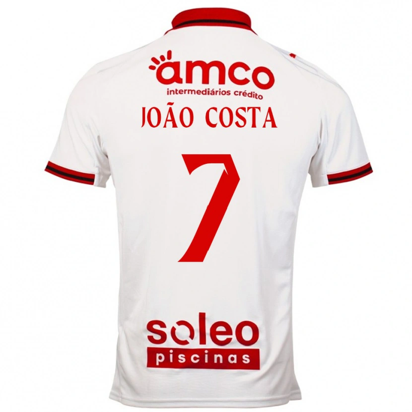Danxen Hombre Camiseta João Costa #7 Blanco Rojo 2ª Equipación 2025/26 La Camisa México