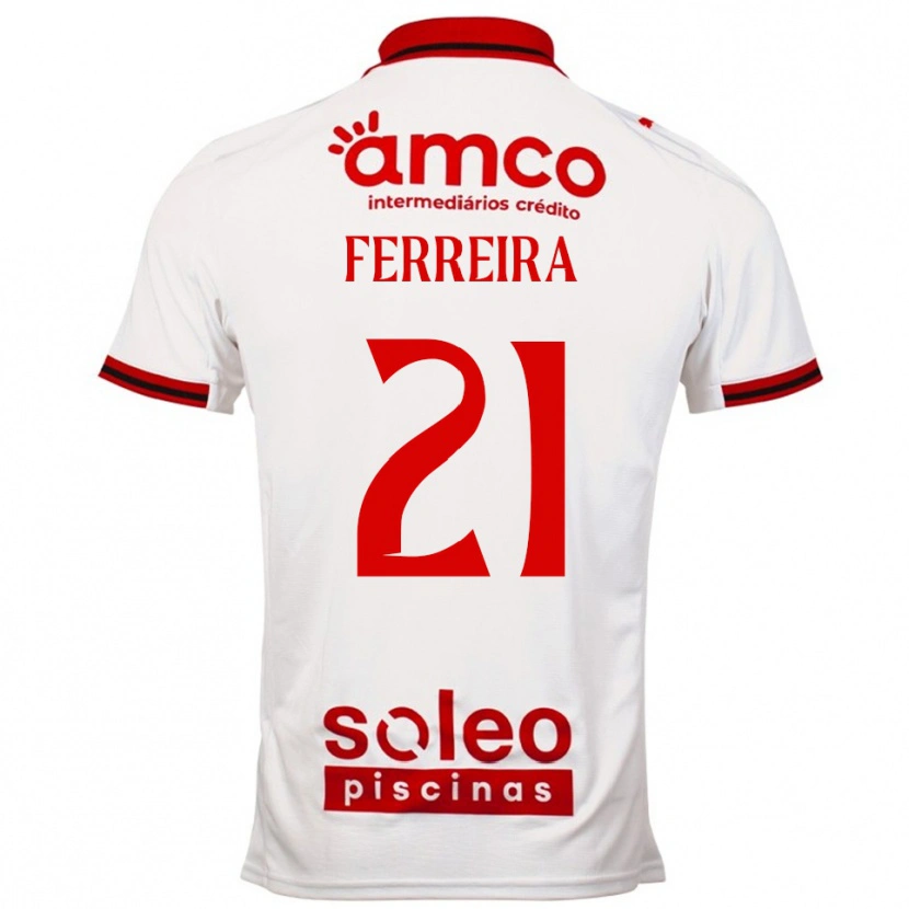 Danxen Hombre Camiseta Ana Carolina Ferreira #21 Blanco Rojo 2ª Equipación 2025/26 La Camisa México
