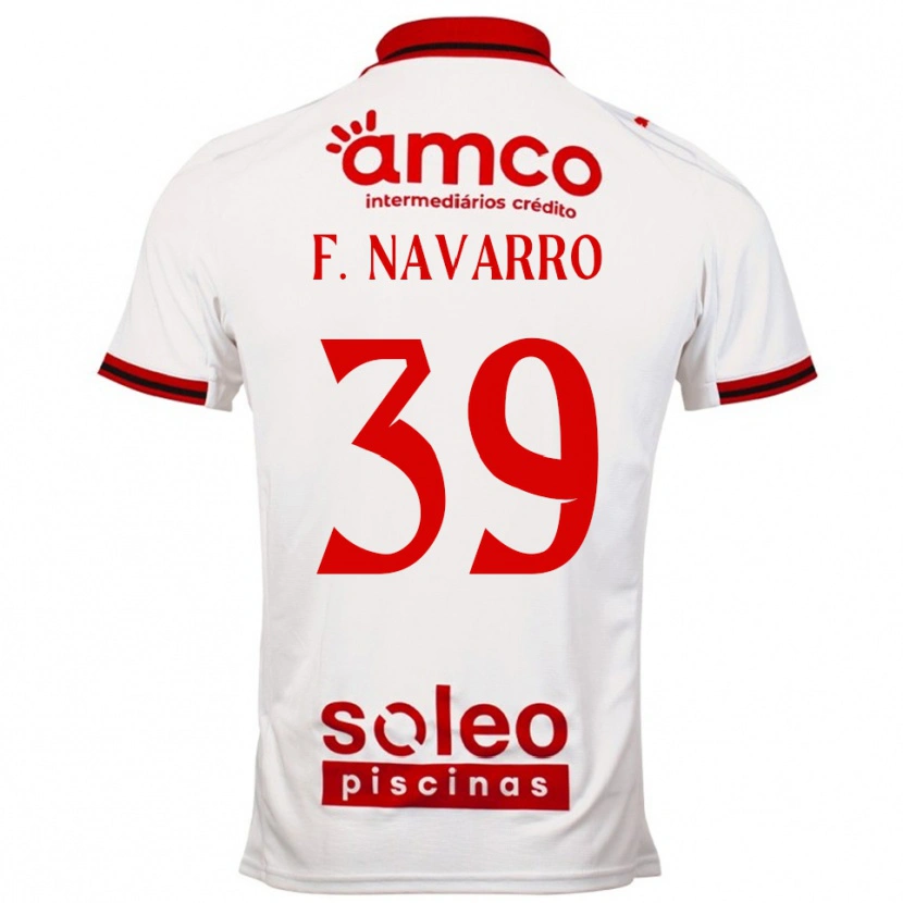 Danxen Hombre Camiseta Fran Navarro #39 Blanco Rojo 2ª Equipación 2025/26 La Camisa México