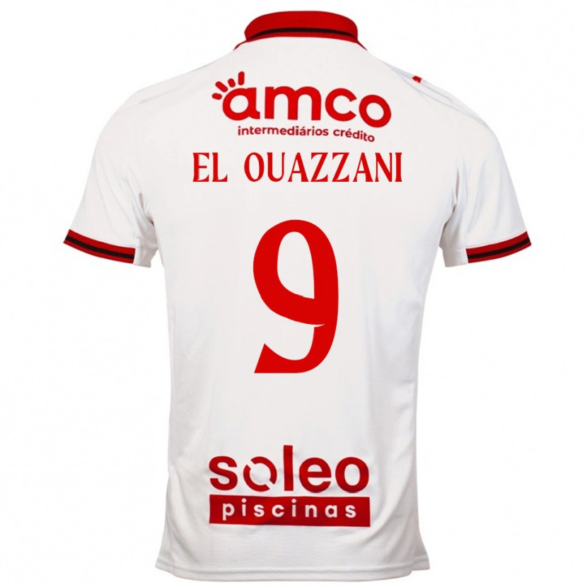 Danxen Hombre Camiseta Amine El Ouazzani #9 Blanco Rojo 2ª Equipación 2025/26 La Camisa México