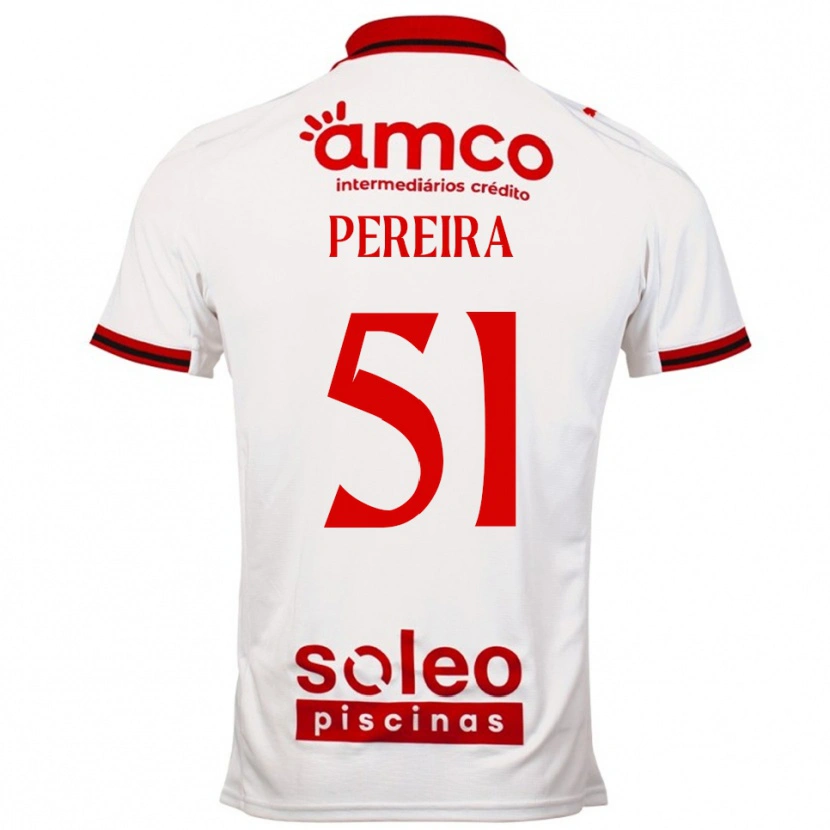 Danxen Hombre Camiseta Evy Pereira #51 Blanco Rojo 2ª Equipación 2025/26 La Camisa México