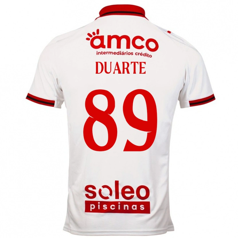 Danxen Hombre Camiseta Afonso Duarte #89 Blanco Rojo 2ª Equipación 2025/26 La Camisa México