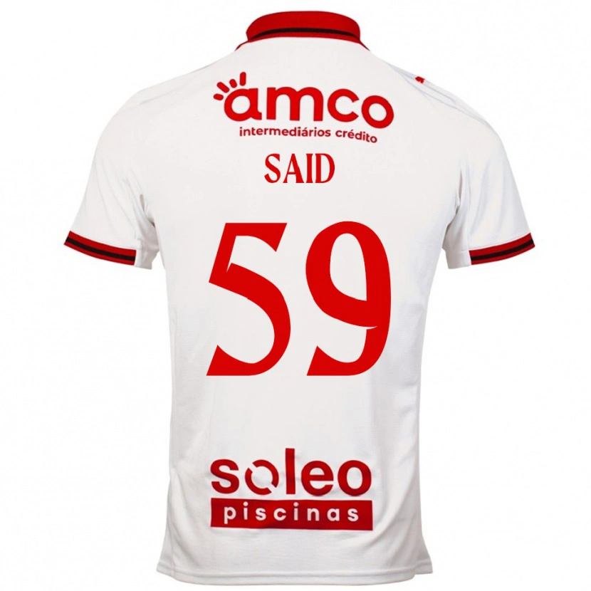 Danxen Hombre Camiseta Yan Said #59 Blanco Rojo 2ª Equipación 2025/26 La Camisa México