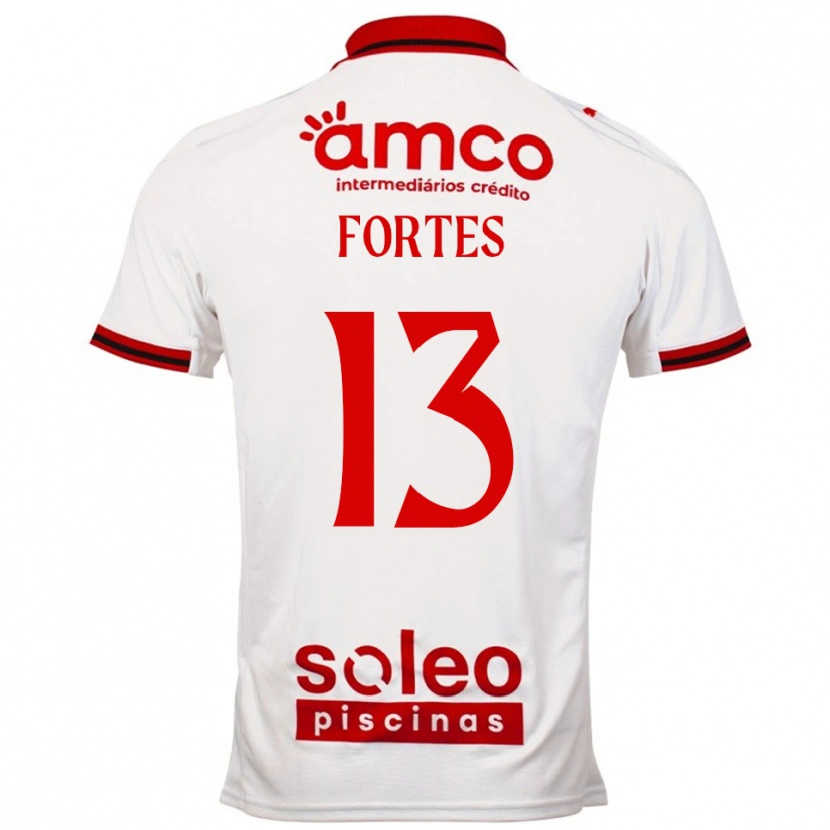 Danxen Hombre Camiseta Melany Fortes #13 Blanco Rojo 2ª Equipación 2025/26 La Camisa México