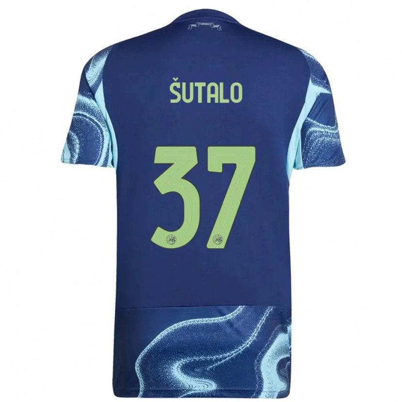 Danxen Hombre Camiseta Josip Šutalo #37 Marino Celeste 2ª Equipación 2025/26 La Camisa México