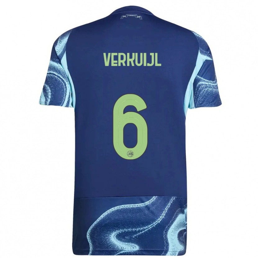 Danxen Hombre Camiseta Mark Verkuijl #6 Marino Celeste 2ª Equipación 2025/26 La Camisa México