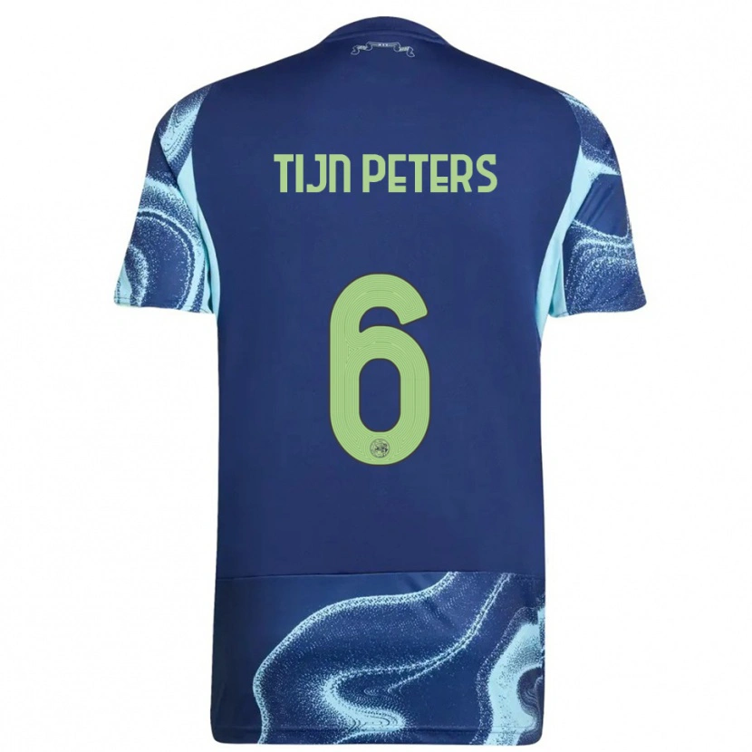 Danxen Hombre Camiseta Tijn Peters #6 Marino Celeste 2ª Equipación 2025/26 La Camisa México