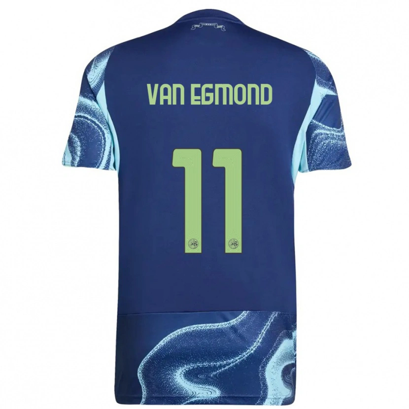 Danxen Hombre Camiseta Bo Van Egmond #11 Marino Celeste 2ª Equipación 2025/26 La Camisa México